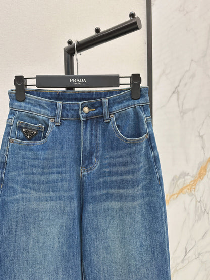 P 25 Triangle logo straight jeans (large sizes, S-XXL)
