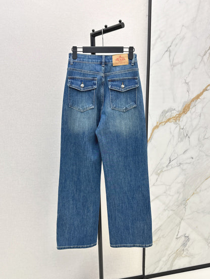 P 25 Triangle logo straight jeans (large sizes, S-XXL)