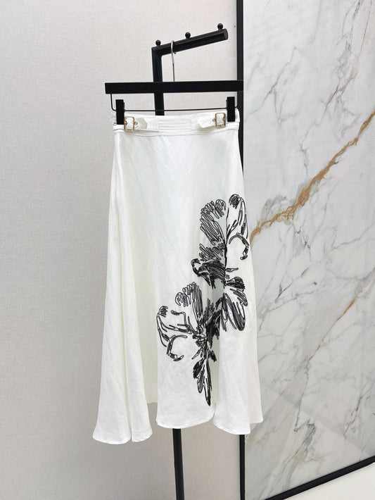 D 25ss embroidered skirt