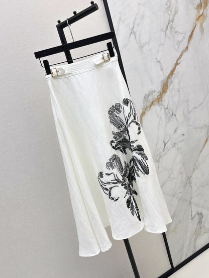 D 25ss embroidered skirt