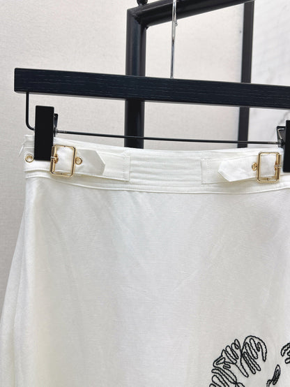 D 25ss embroidered skirt