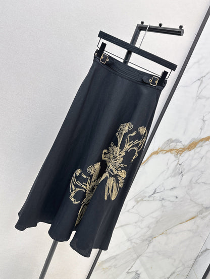 D 25ss embroidered skirt