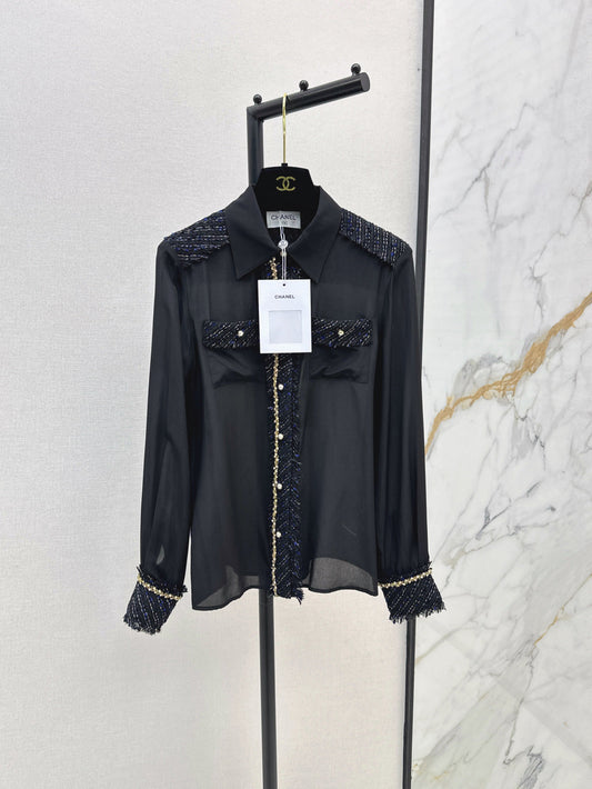 C 25fw woven silk shirt