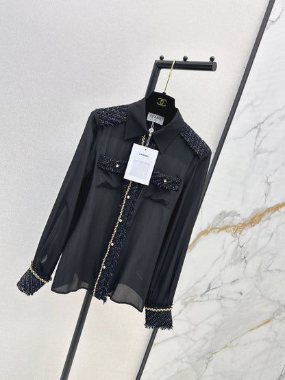 C 25fw woven silk shirt