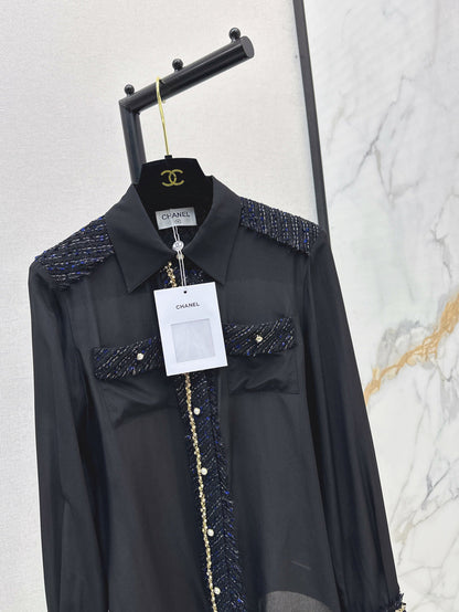 C 25fw woven silk shirt