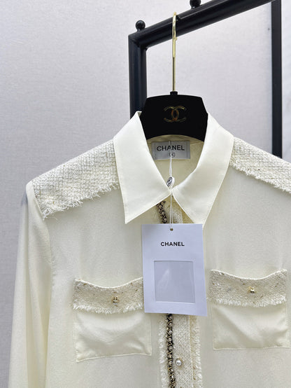 C 25fw woven silk shirt