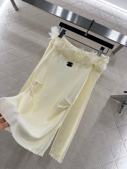 C 2025 New Arrival Knitted Long-Sleeved Skirt Set