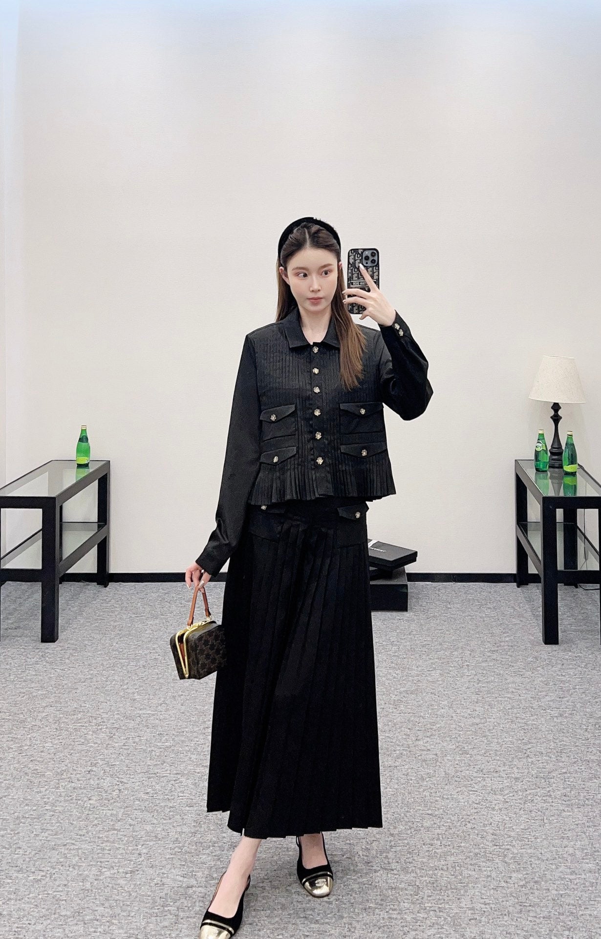 C 2025 New Arrival Long-sleeved shirt and culottes set
