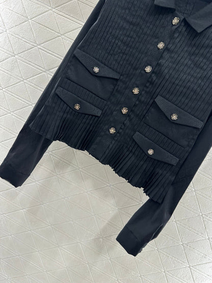 C 2025 New Arrival Long-sleeved shirt and culottes set