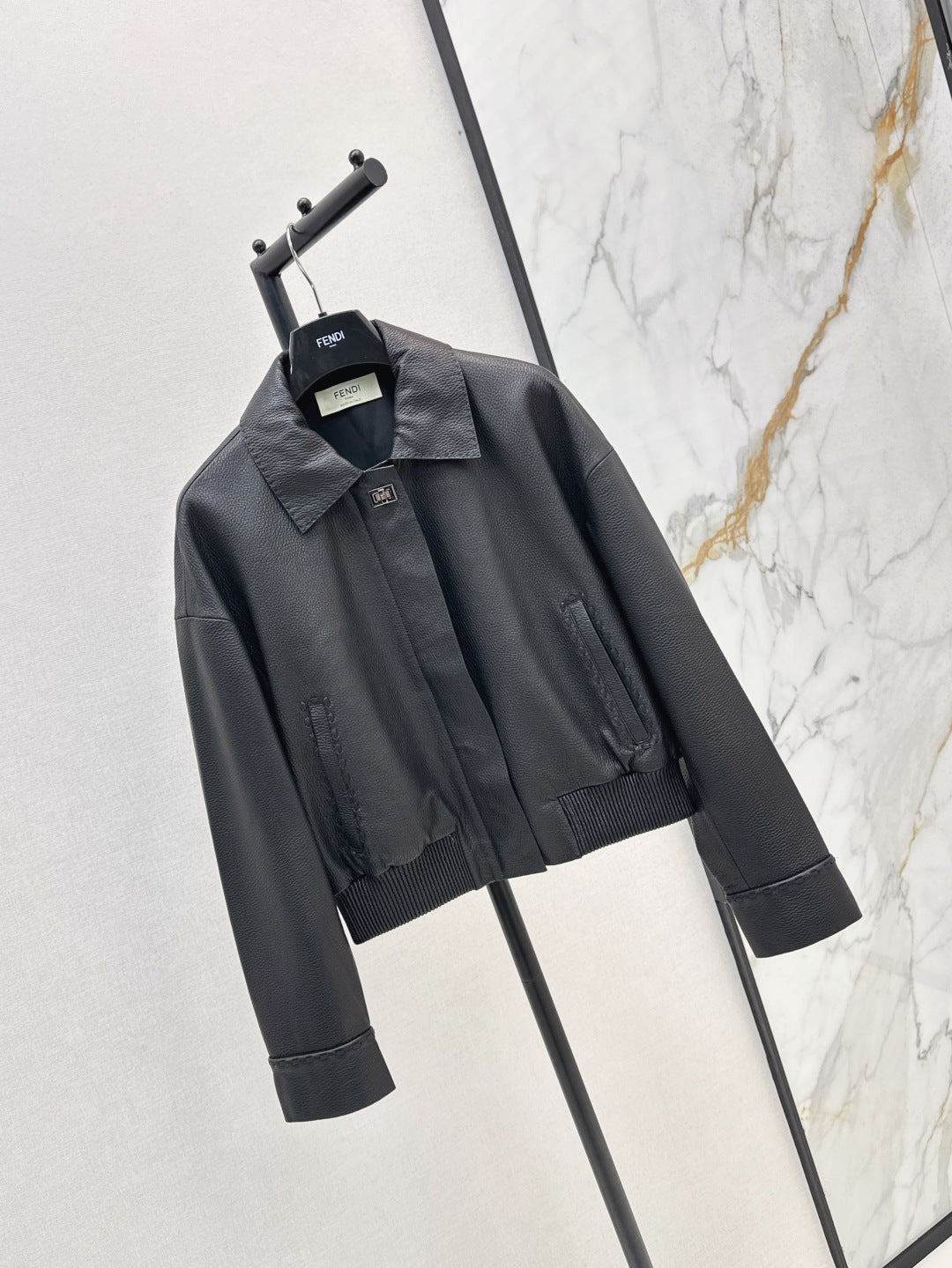 P 25fw leather jacket