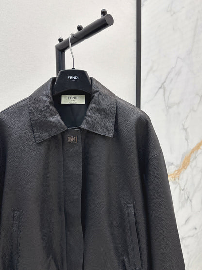 P 25fw leather jacket