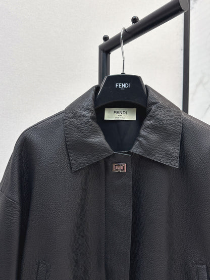P 25fw leather jacket
