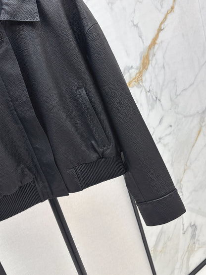 P 25fw leather jacket