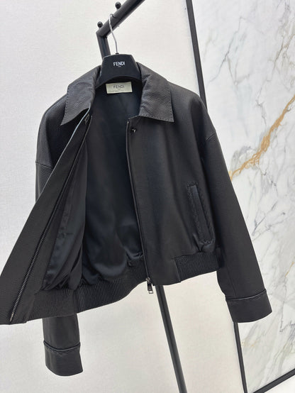 P 25fw leather jacket