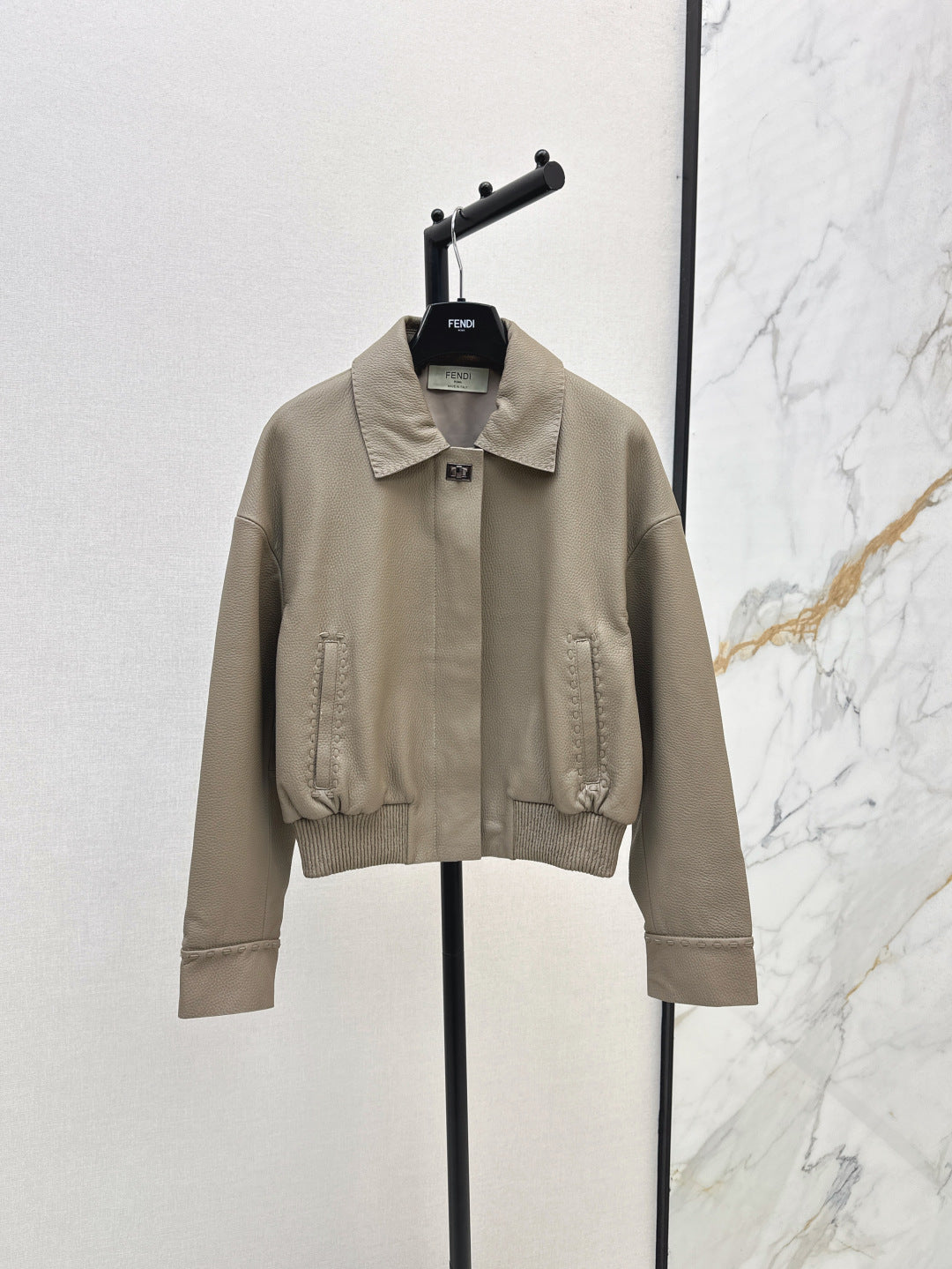 P 25fw leather jacket