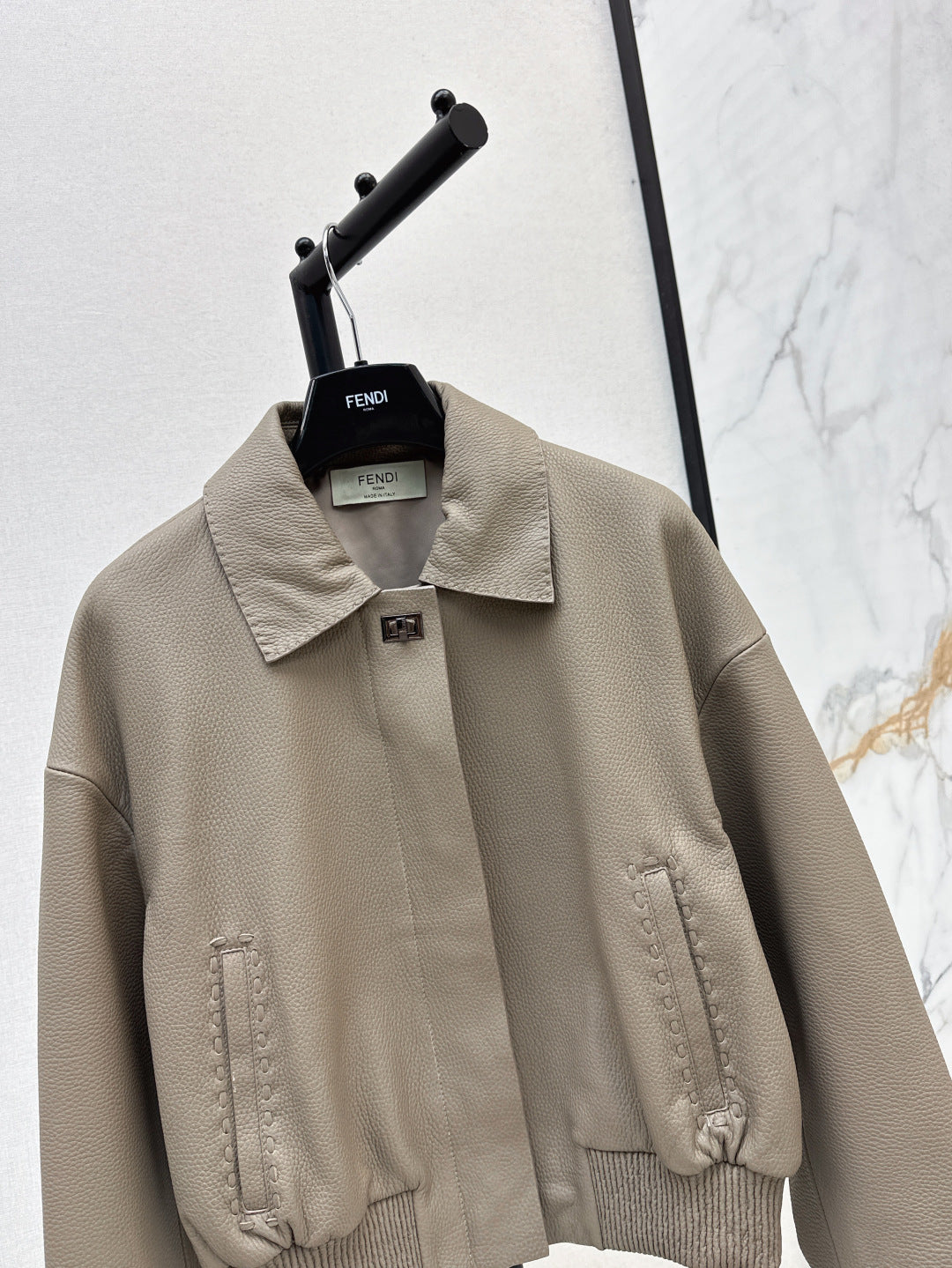 P 25fw leather jacket