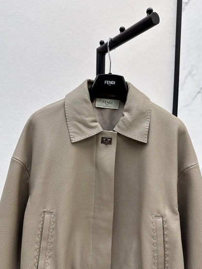 P 25fw leather jacket