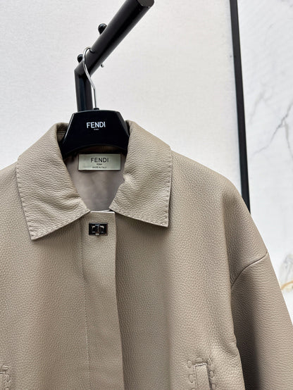 P 25fw leather jacket