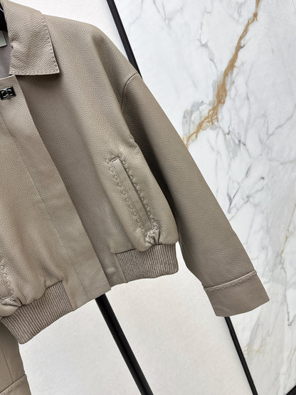 P 25fw leather jacket