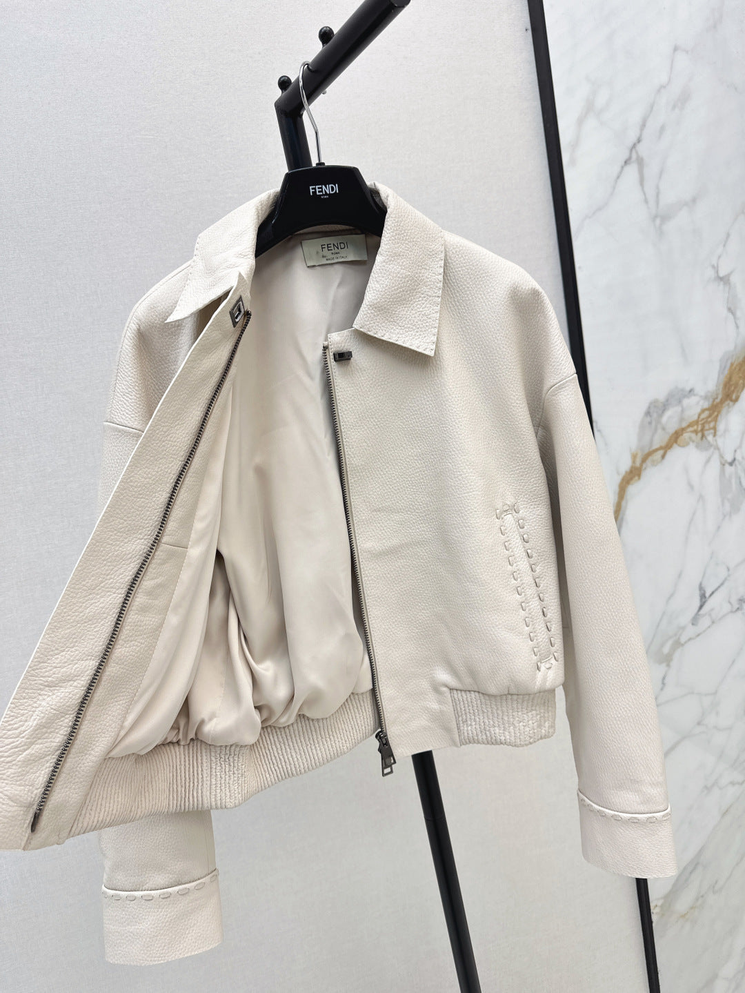 P 25fw leather jacket
