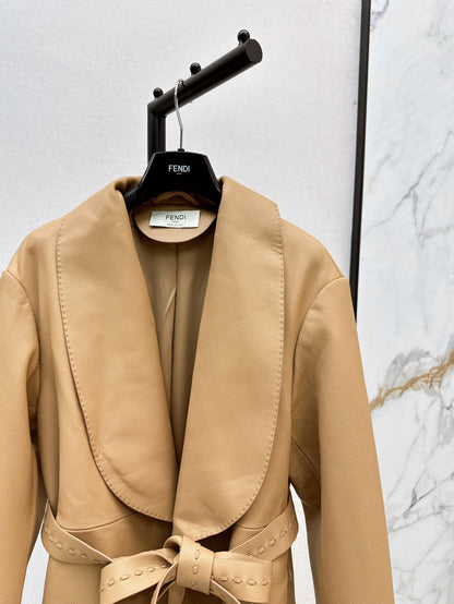 Fend 25fw leather coat