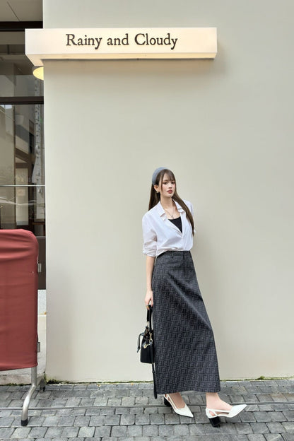 F 25fw jacquard skirt