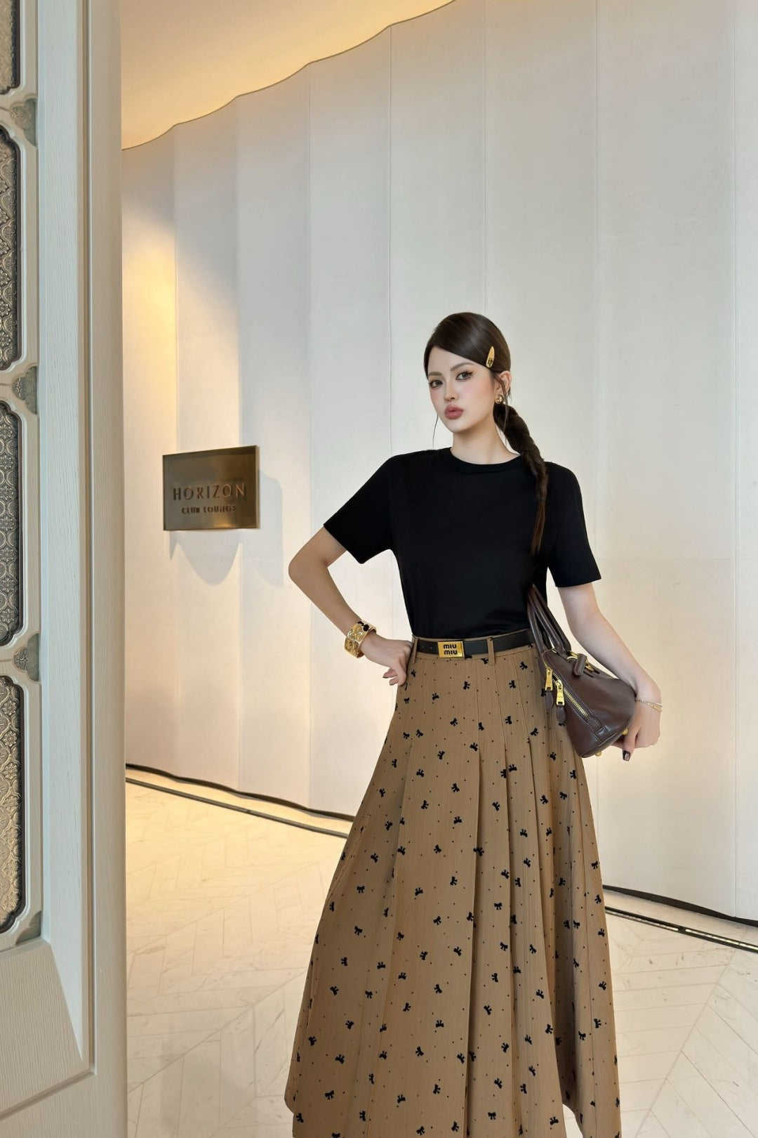 M 25fw jacquard skirt