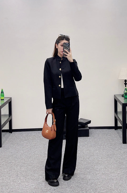 L 2025 New Stand-Collar Slim-Fit Blazer and Pants Set
