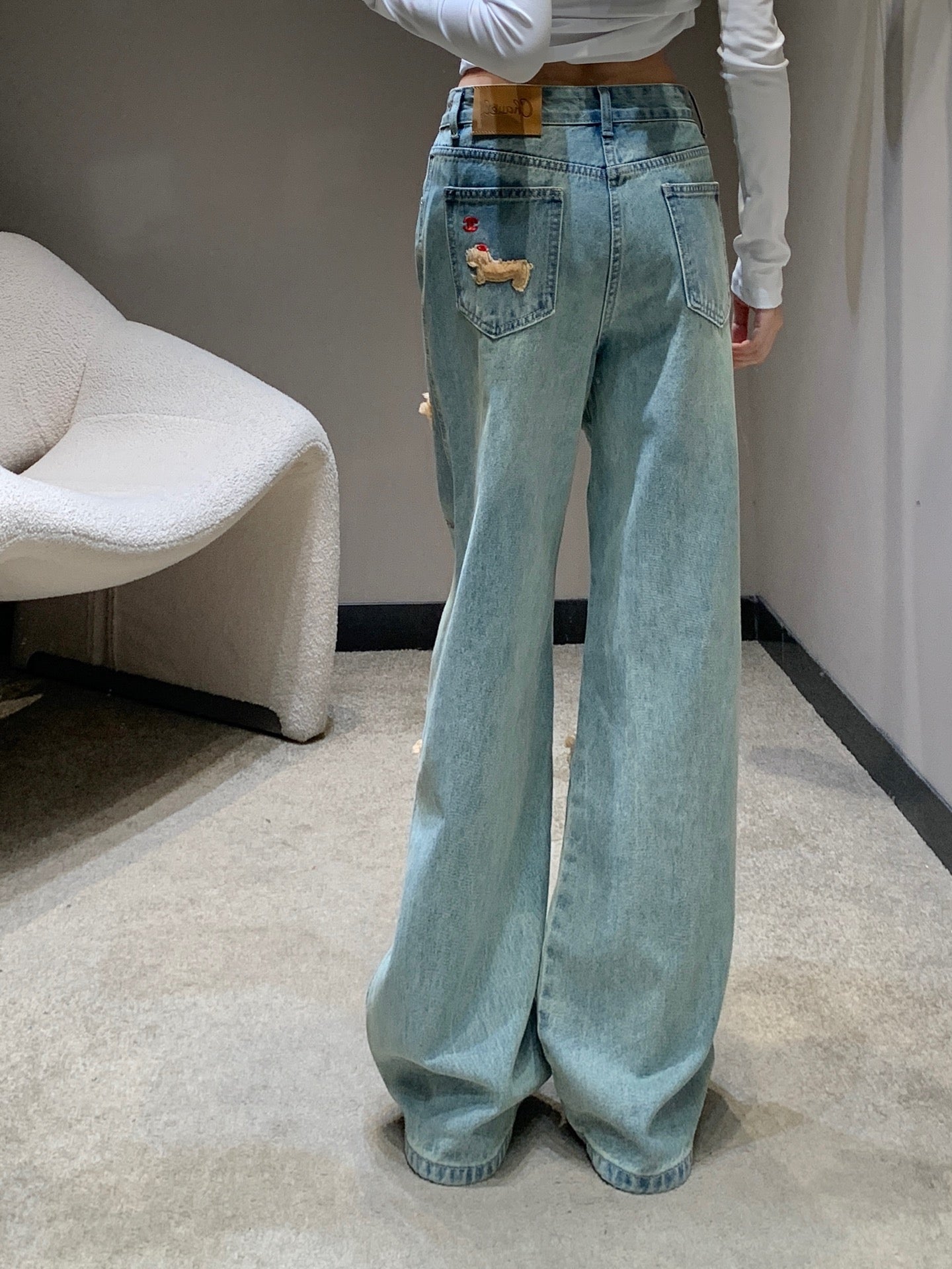 C 25fw 3D Animal Print Straight-Leg Denim Pants