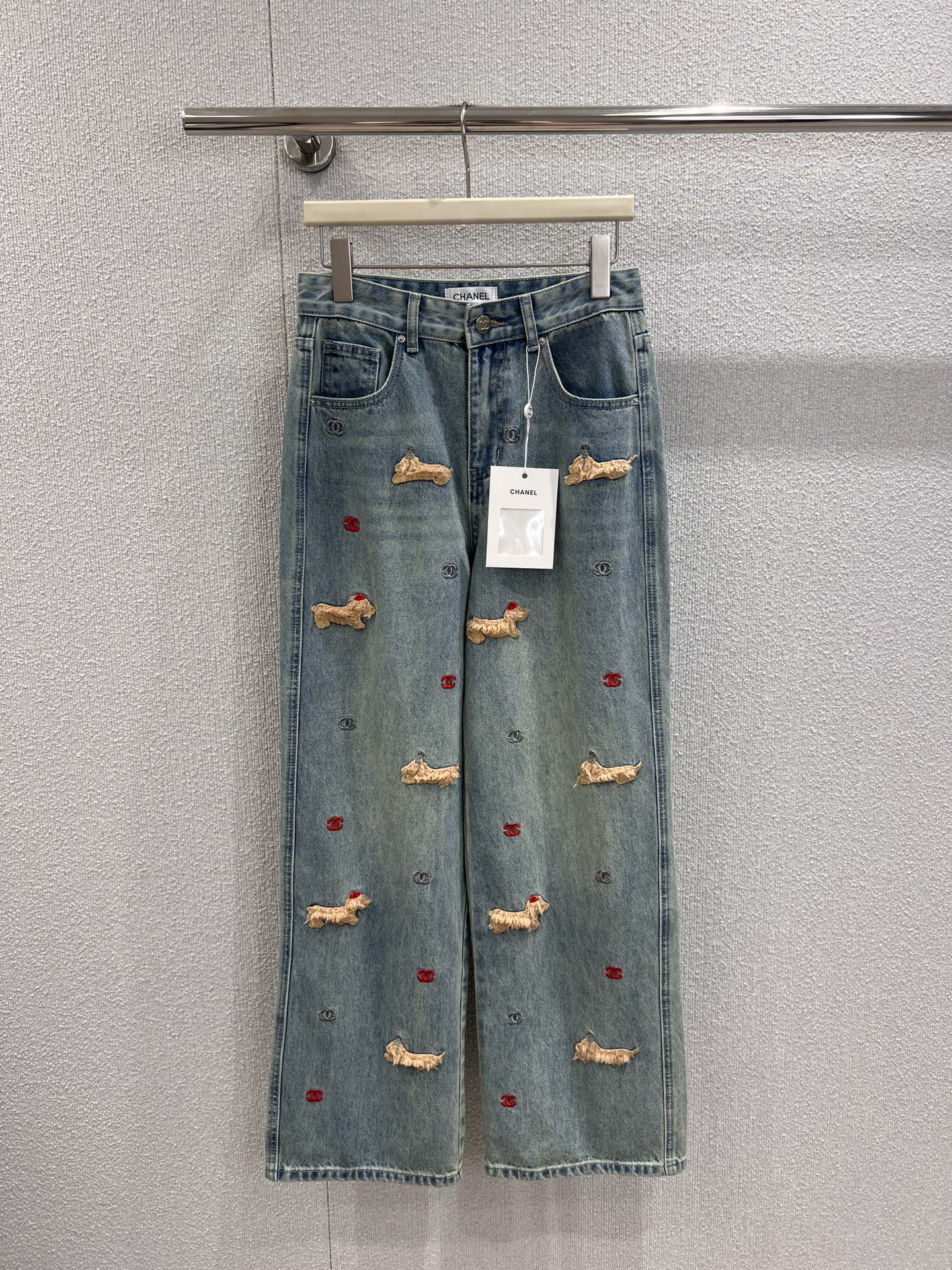 C 25fw 3D Animal Print Straight-Leg Denim Pants
