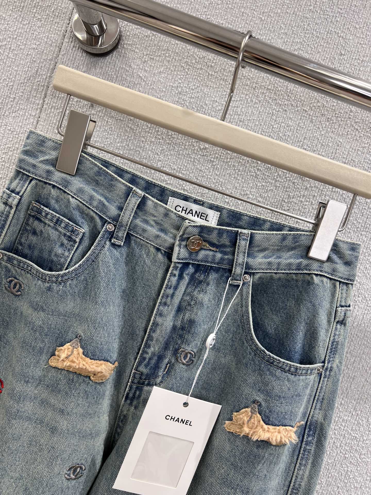 C 25fw 3D Animal Print Straight-Leg Denim Pants