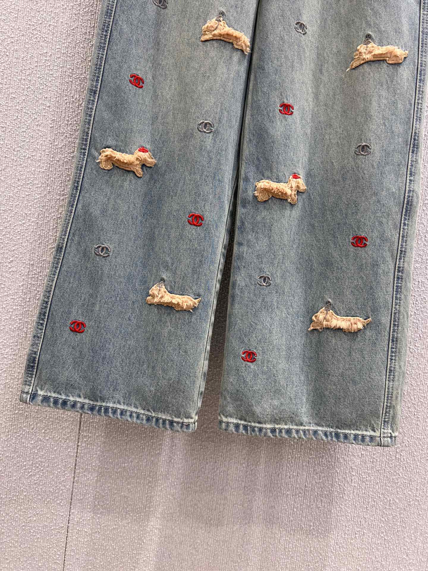 C 25fw 3D Animal Print Straight-Leg Denim Pants