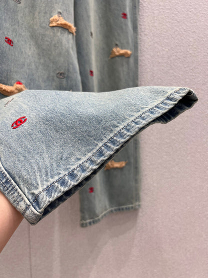 C 25fw 3D Animal Print Straight-Leg Denim Pants