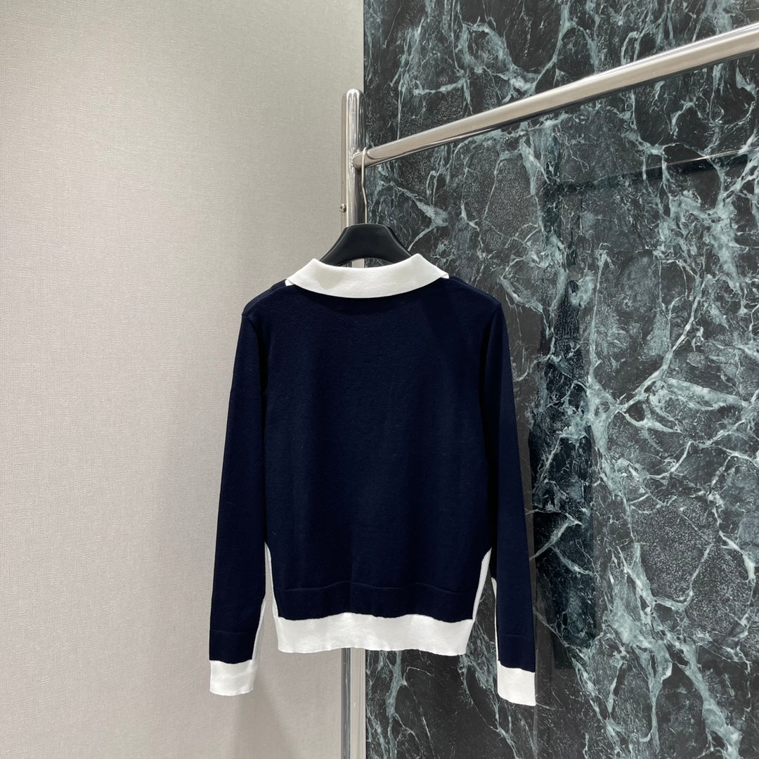 M 25fw fake two-piece knit sweater