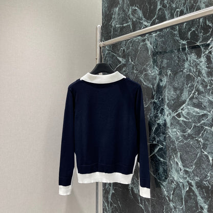 M 25fw fake two-piece knit sweater