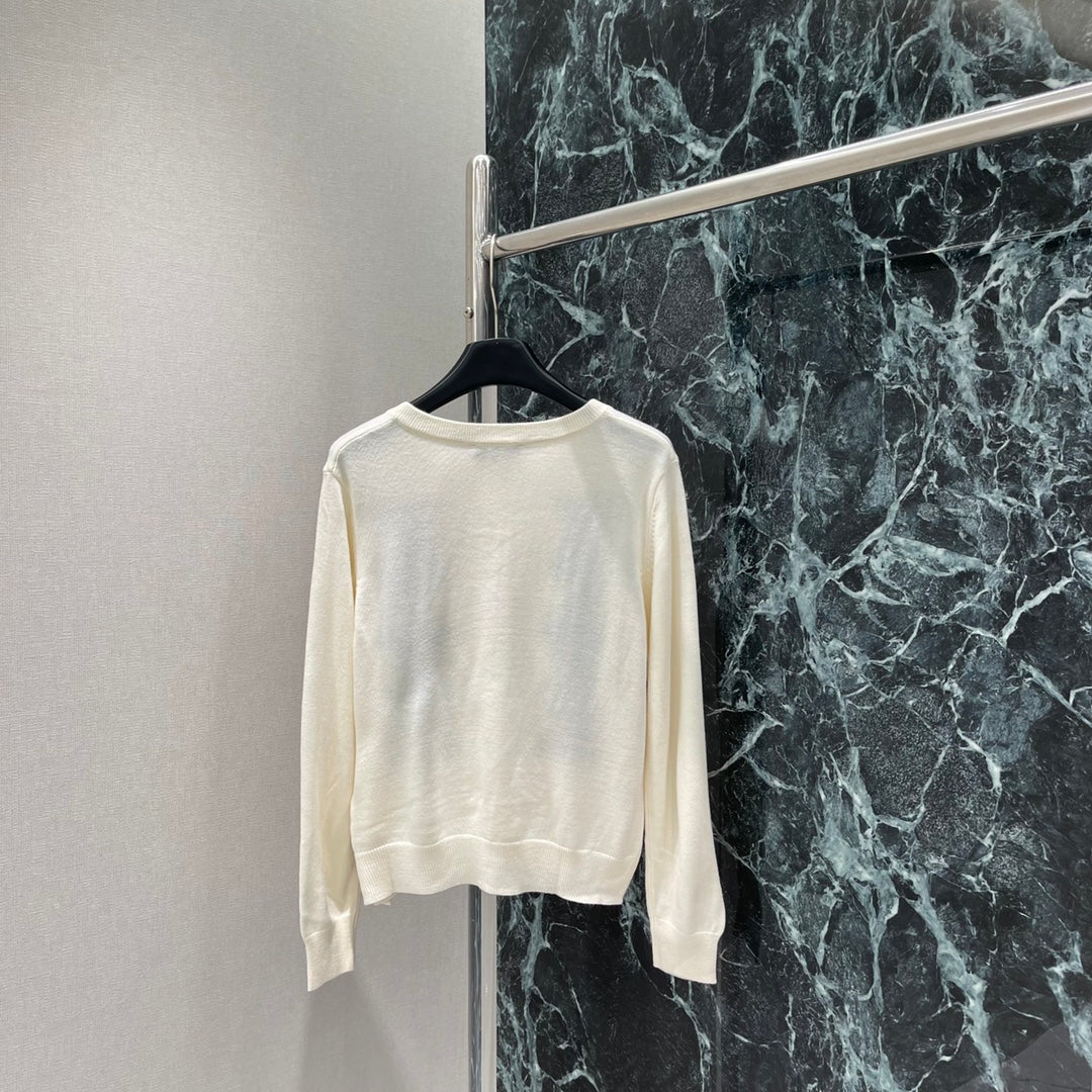 M 25fw diamond round neck knitted cardigan