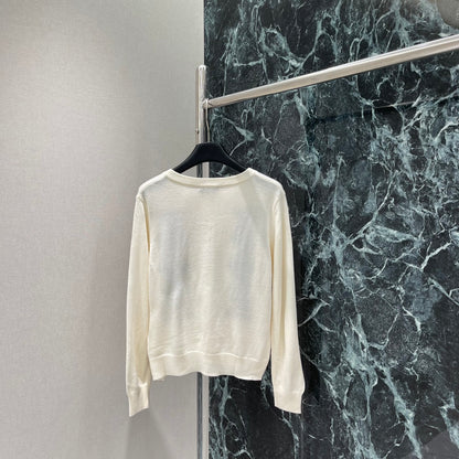 M 25fw diamond round neck knitted cardigan