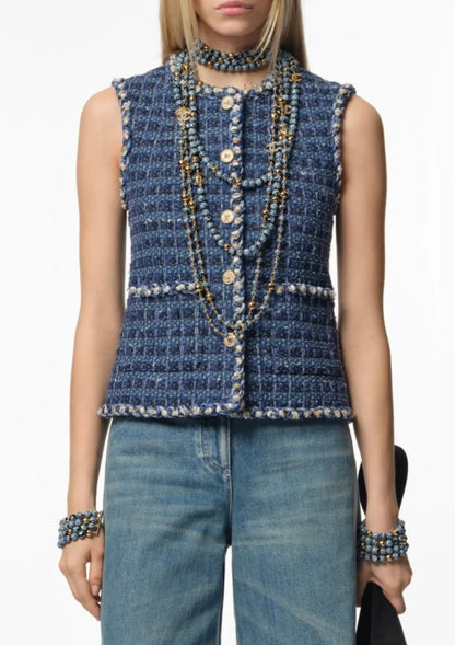 C 25fw Woven Tweed Vest