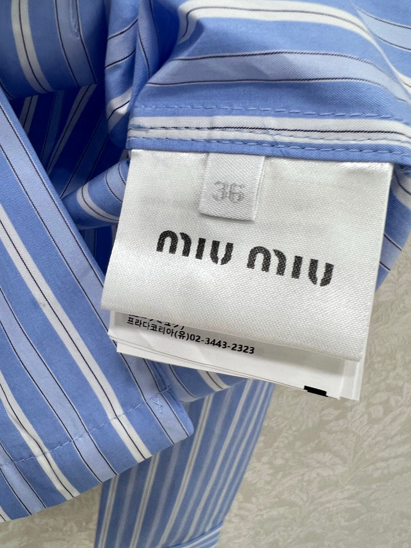 M 25 New Lapel Blue Striped Shirt