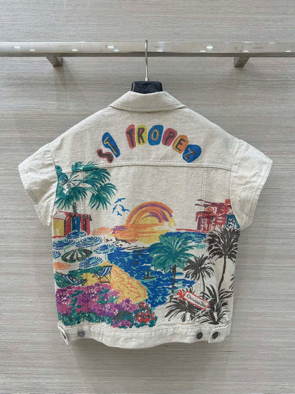 D 25 Souvenir City Limited Edition Denim Vest and Shorts Set