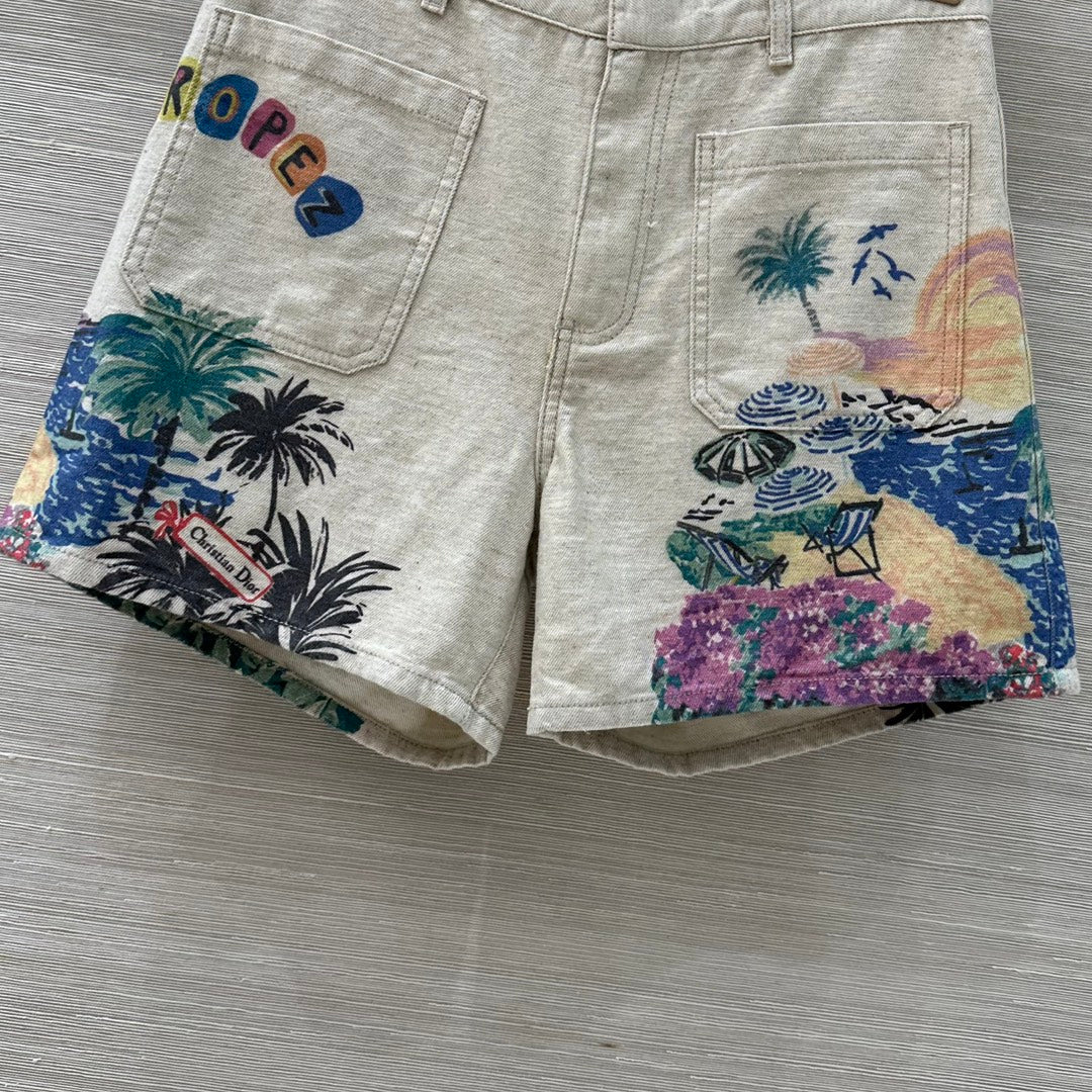 D 25 Souvenir City Limited Edition Denim Vest and Shorts Set