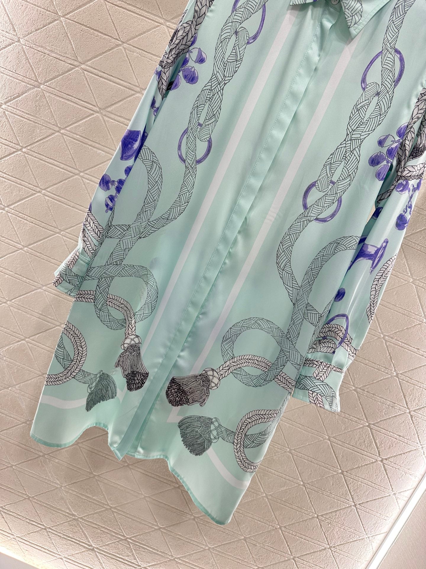 He 25 Printed belt shirt dress