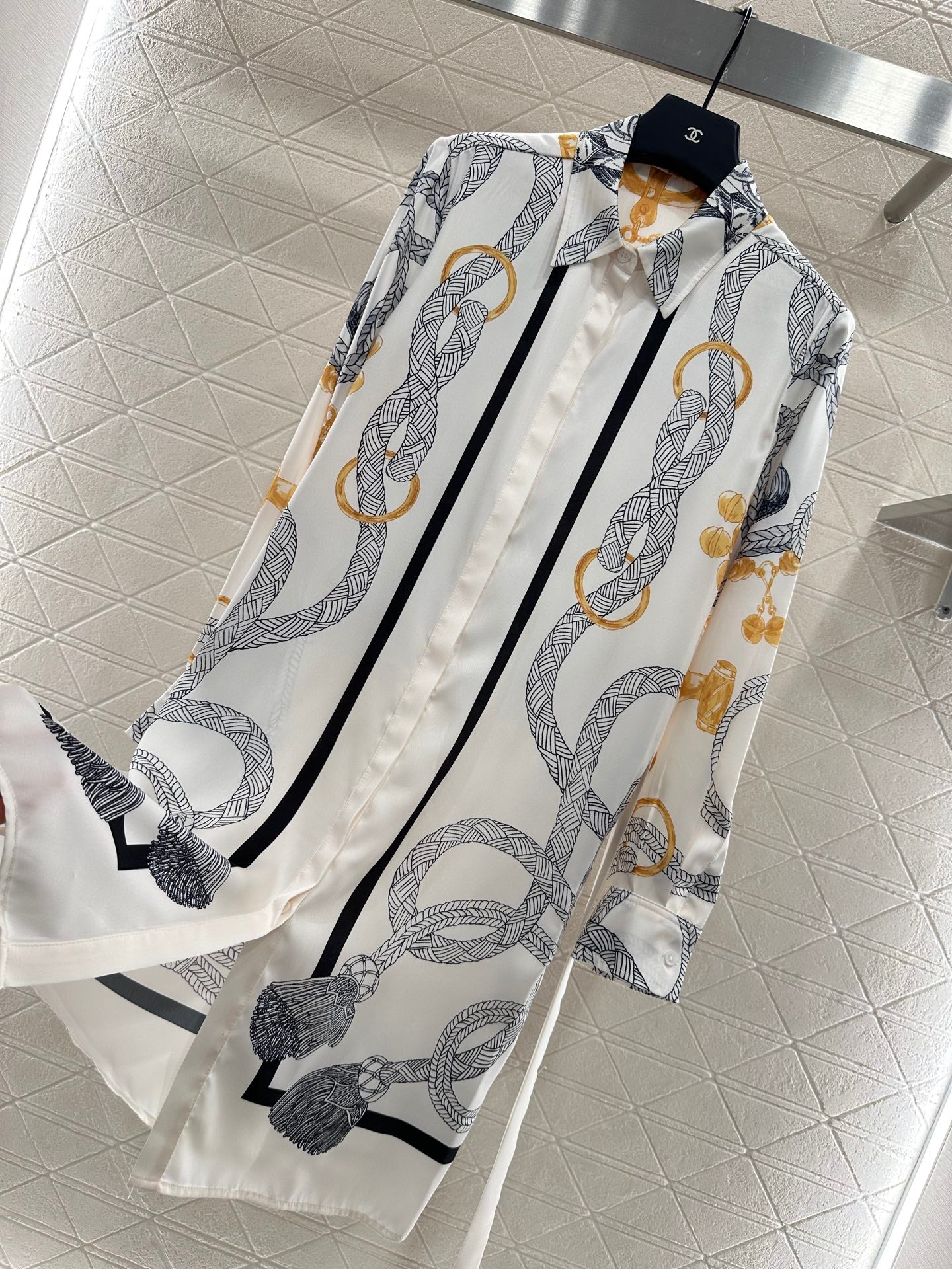 He 25 Printed belt shirt dress