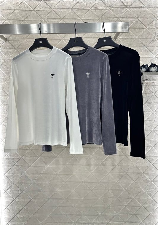 D 25 LOGO embroidered bottoming shirt