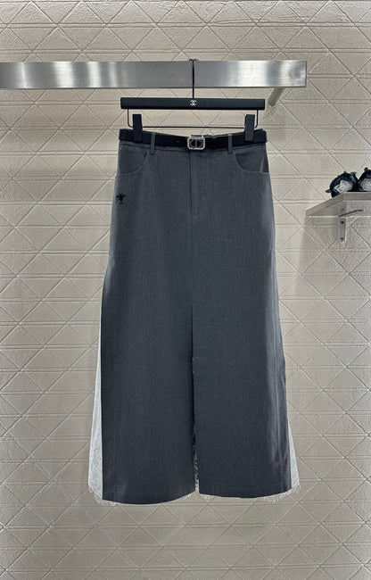 D 25 High-waisted lace paneled skirt