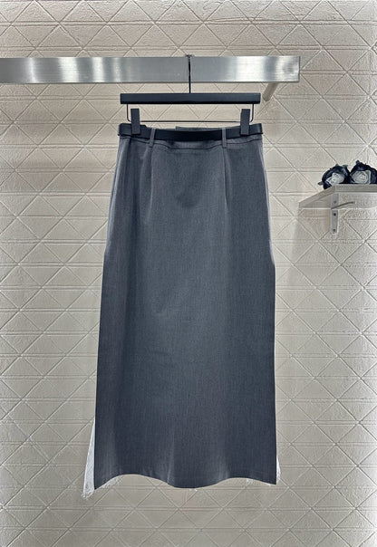 D 25 High-waisted lace paneled skirt