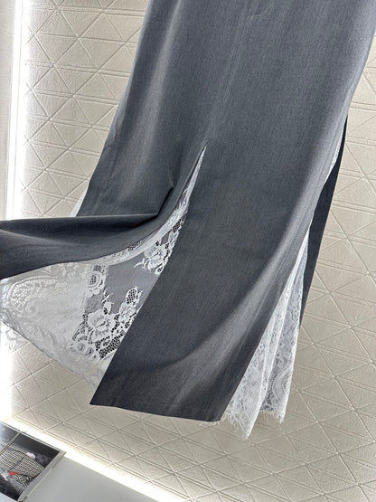 D 25 High-waisted lace paneled skirt