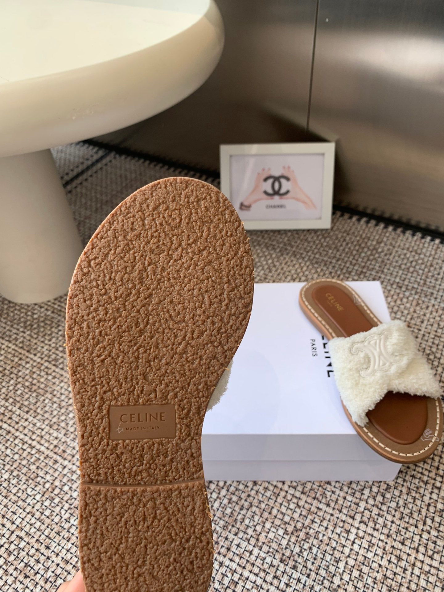 Ce 25ss New British-Style Flat Wool Slippers