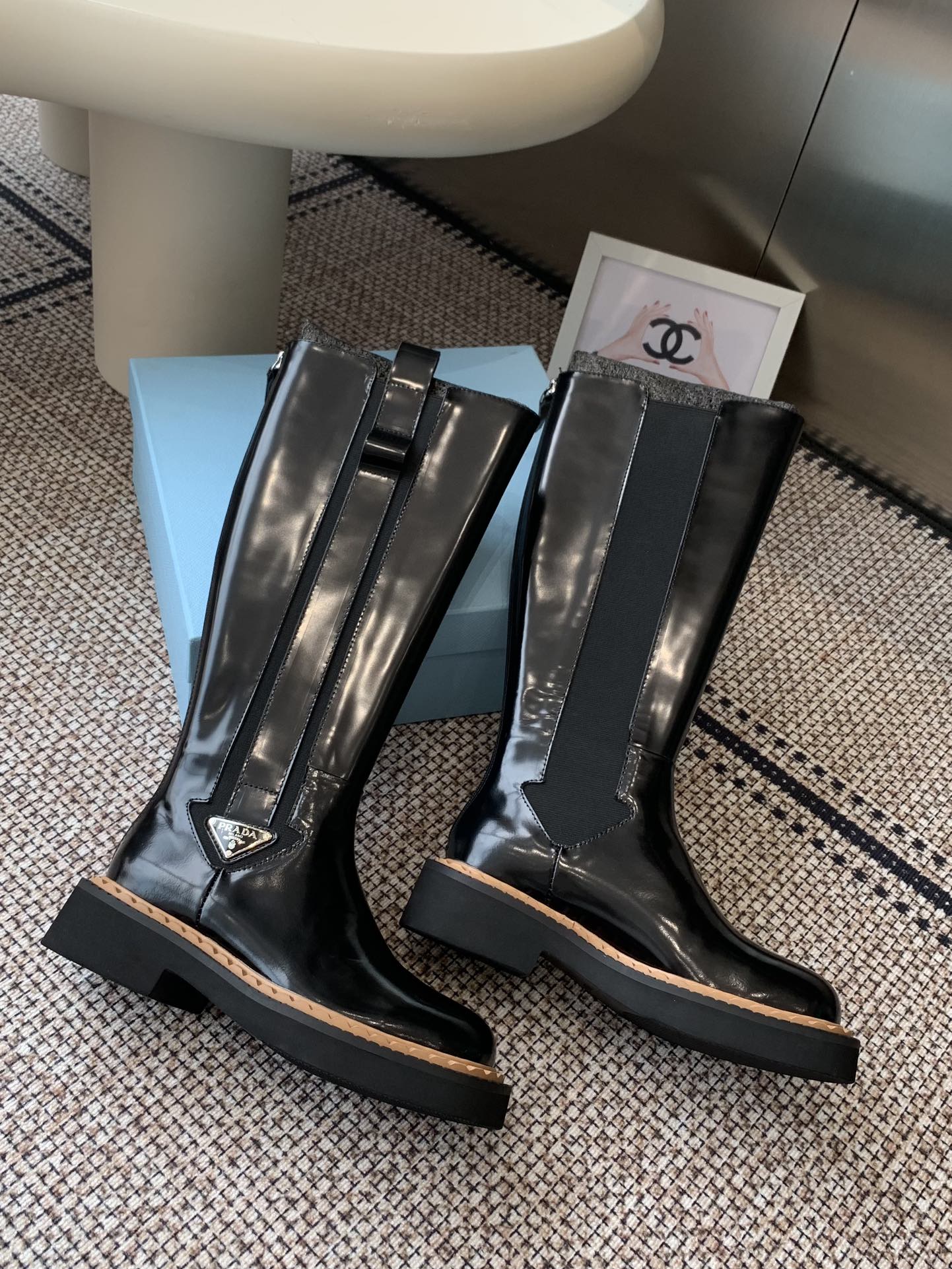 Pra 25fw Classic matte black triangle boots