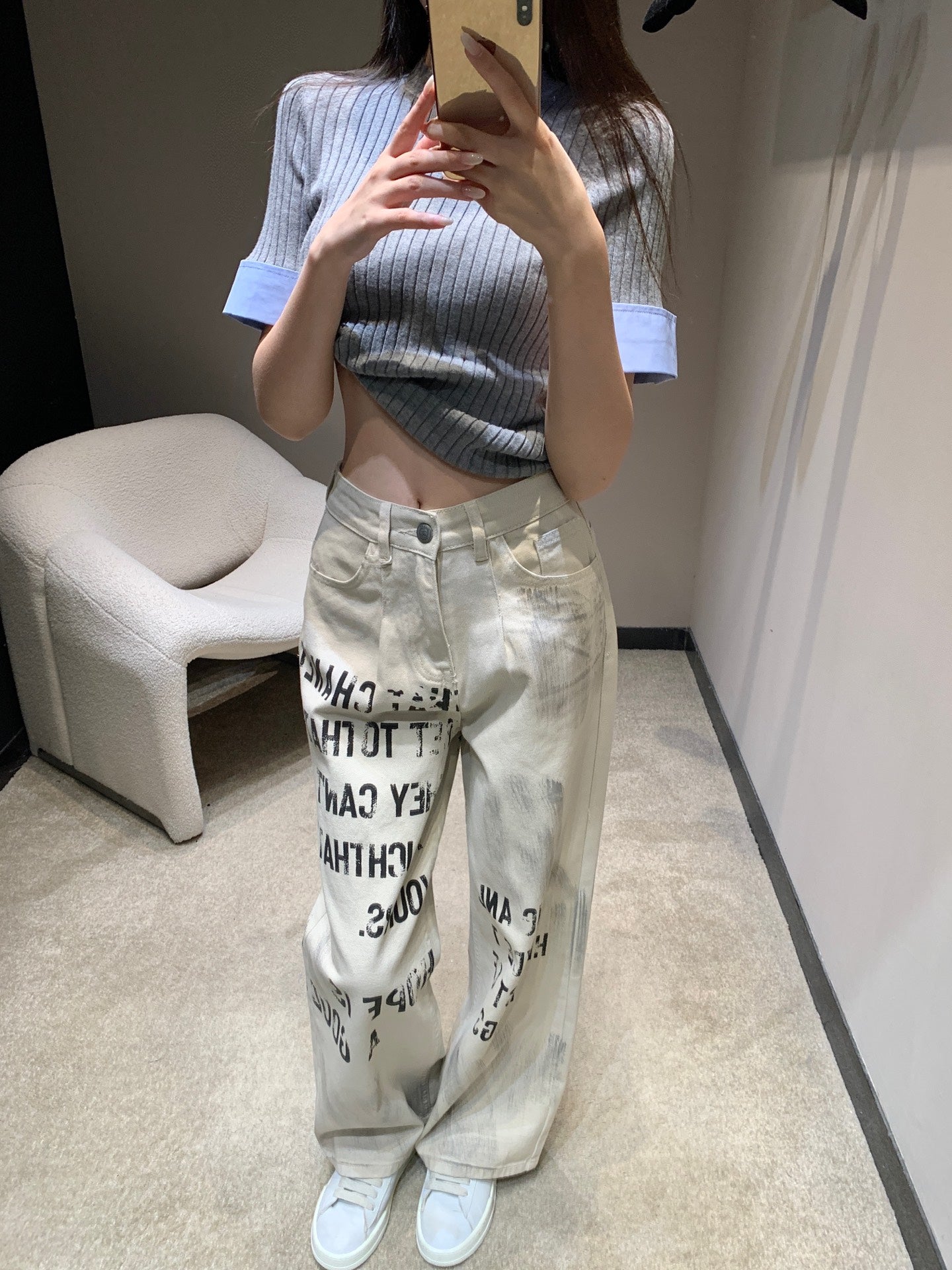 C 25fw Graffiti Lettering Straight-Leg Jeans